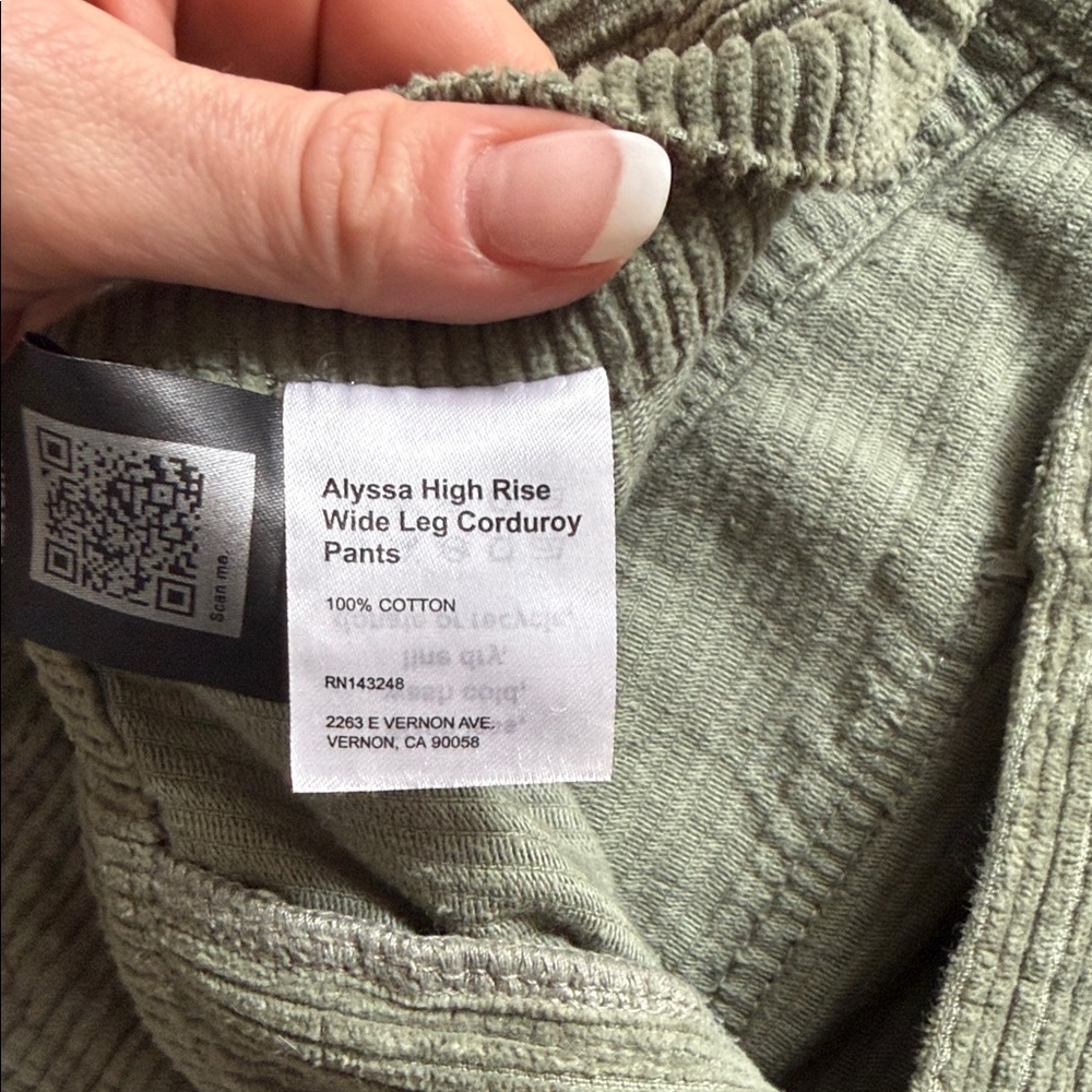Reformation High-Rise Wide-Leg Corduroy Jeans in Sage - Picture 5 of 5